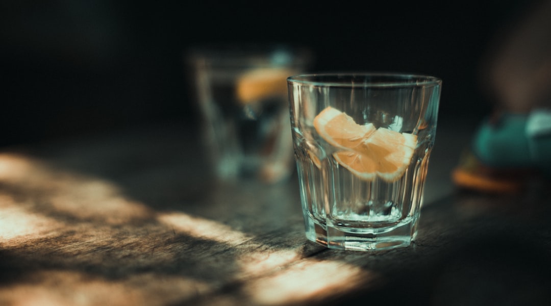Amber tequila in glass